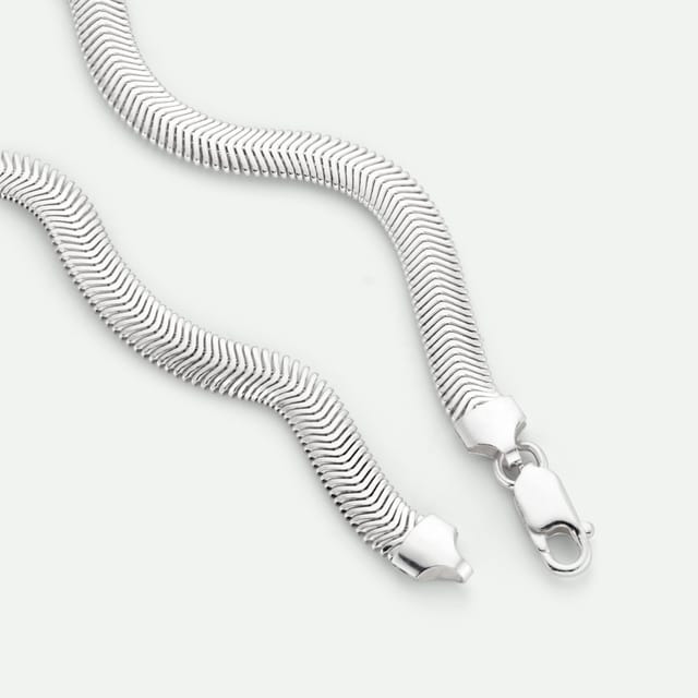 The Fine Collective The Fine Collective Women's Sterling Silver Snake Chain (6mm) Necklace 17 inch - 3