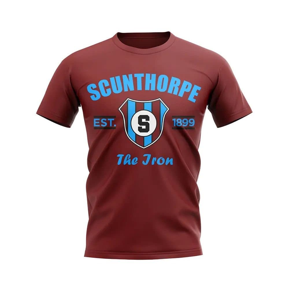 Scunthorpe Scunthorpe Men's Personalised Established Football T-Shirt in Maroon