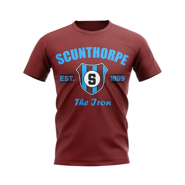 Scunthorpe Scunthorpe Men's Personalised Established Football T-Shirt in Maroon - 2