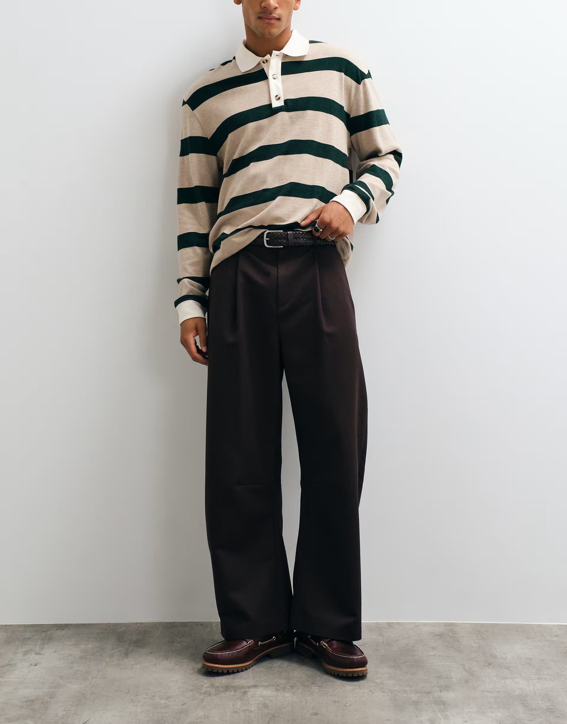 ASOS ASOS DESIGN tailored barrel trousers in brown