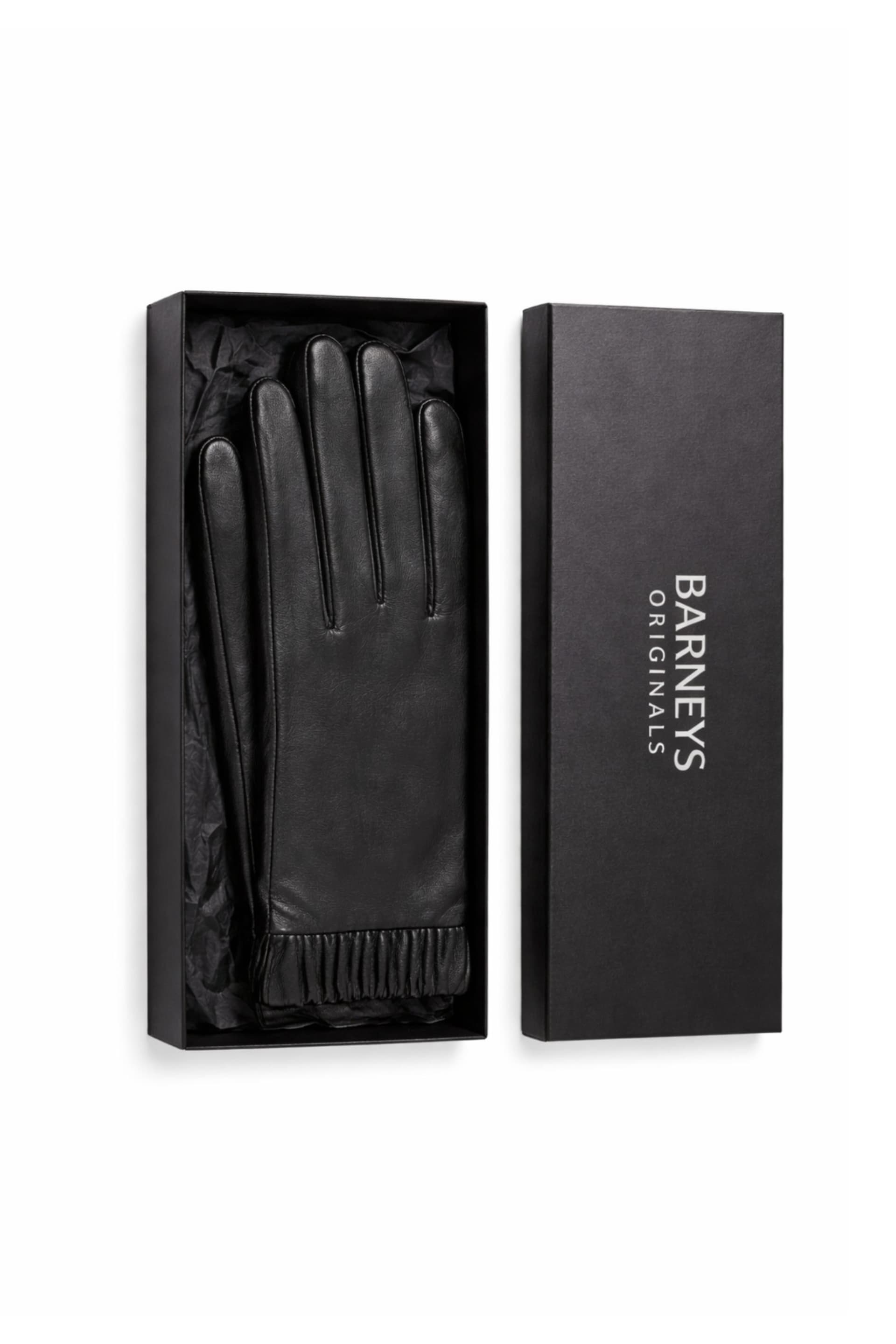 Barneys Originals Barneys Originals Black Real Leather Gloves