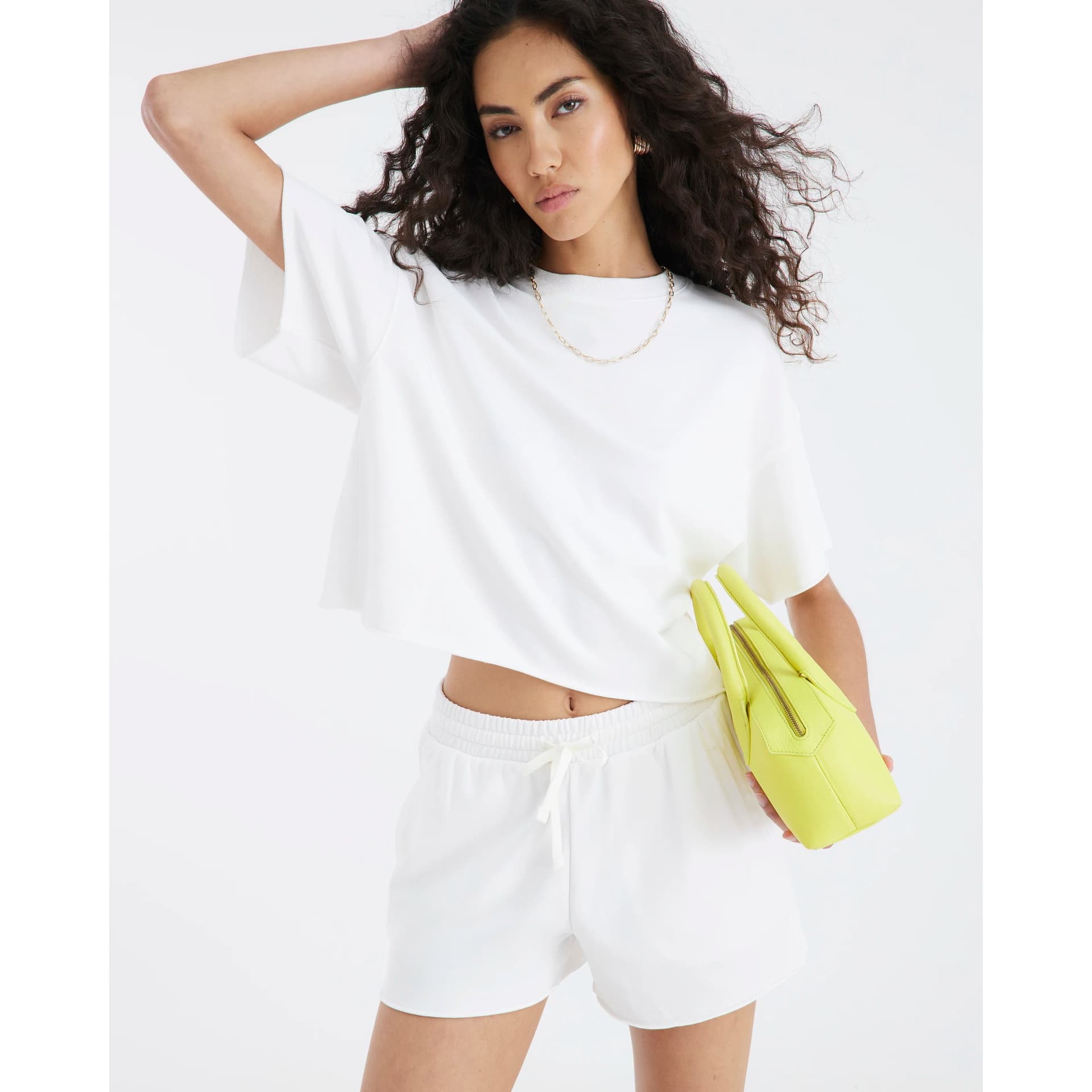 River Island River Island Womens White Ribbed Panel Runner Shorts