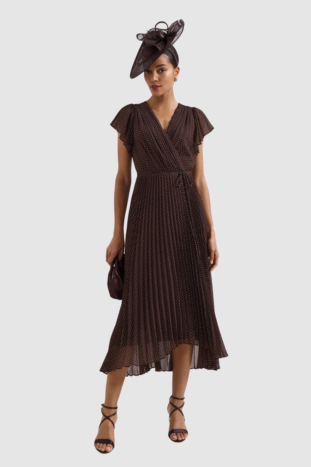 Phase Eight Phase Eight Women's Petite Louisa Midi Dress in Chocolate