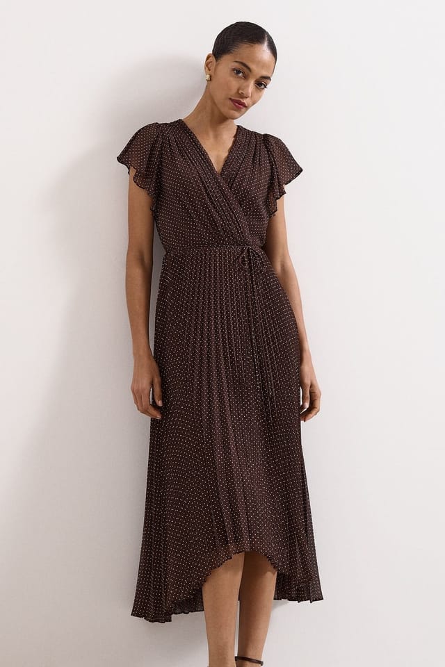 Phase Eight Phase Eight Women's Petite Louisa Midi Dress in Chocolate - 3