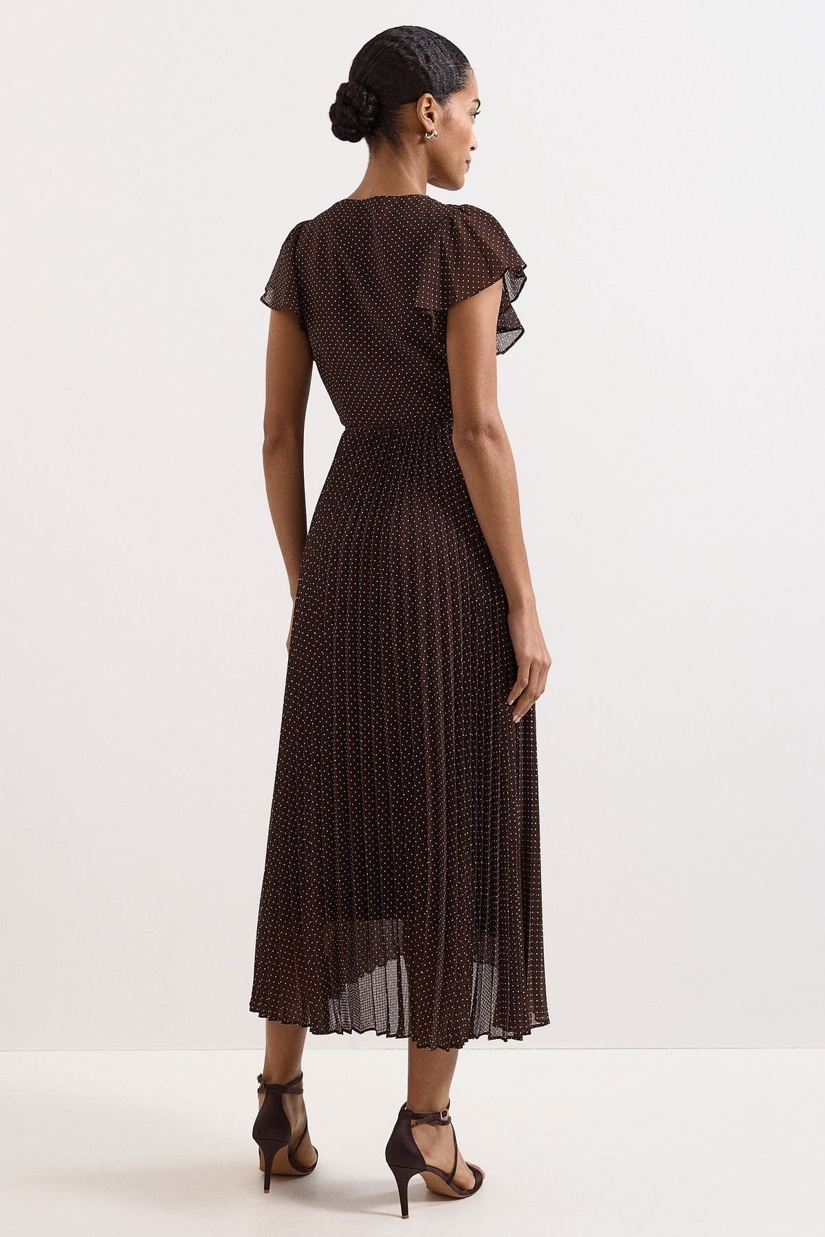 Phase Eight Phase Eight Women's Petite Louisa Midi Dress in Chocolate - 4