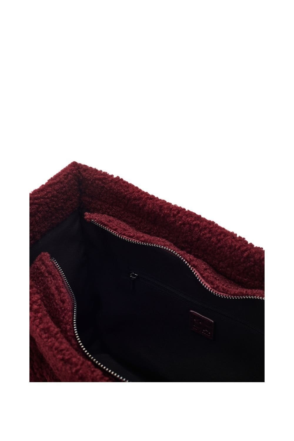 Moda In Pelle Moda In Pelle Women's 'Jemima Bag' Faux Fur Shoulder Bag in Burgundy - 4