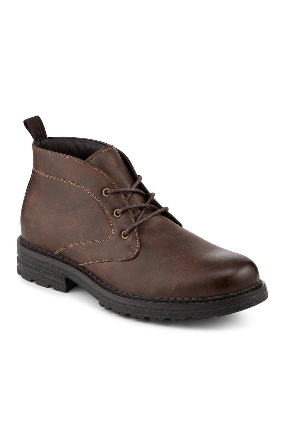Pavers Pavers Men's Lace Up Casual Block Heel Chukka Boots in Brown