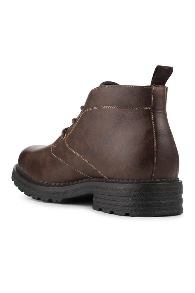 Pavers Pavers Men's Lace Up Casual Block Heel Chukka Boots in Brown - 3