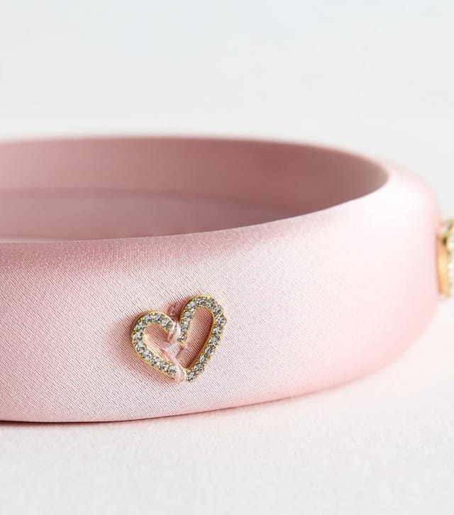 New Look Pink Diamanté Heart Padded Headband New Look - 3