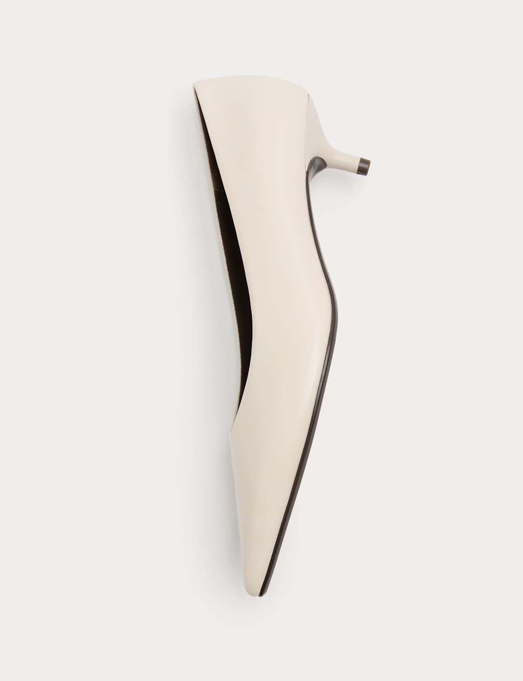 Marks & Spencer M&S Kitten Heel Pointed Court Shoes Soft White