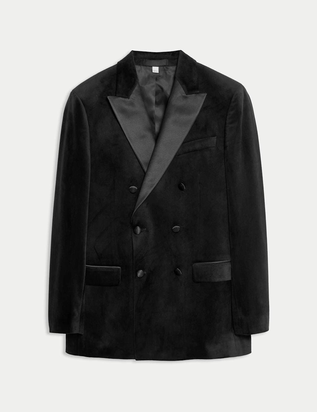 Marks & Spencer M&S Tailored Fit Velvet Suit Jacket Black