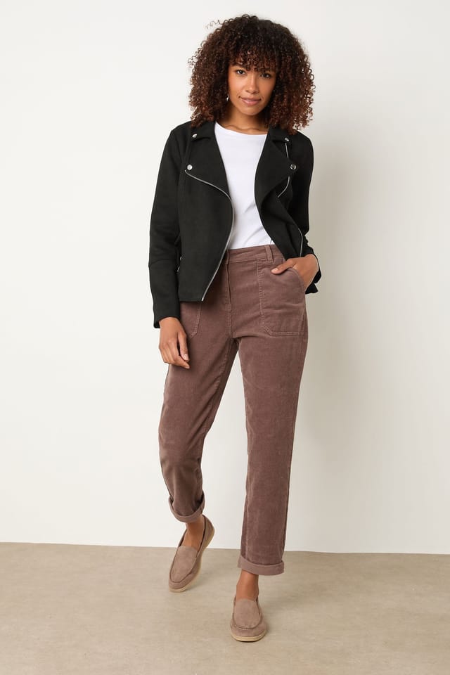M&Co M&Co Women's Faux Suede Jacket in Black - 3