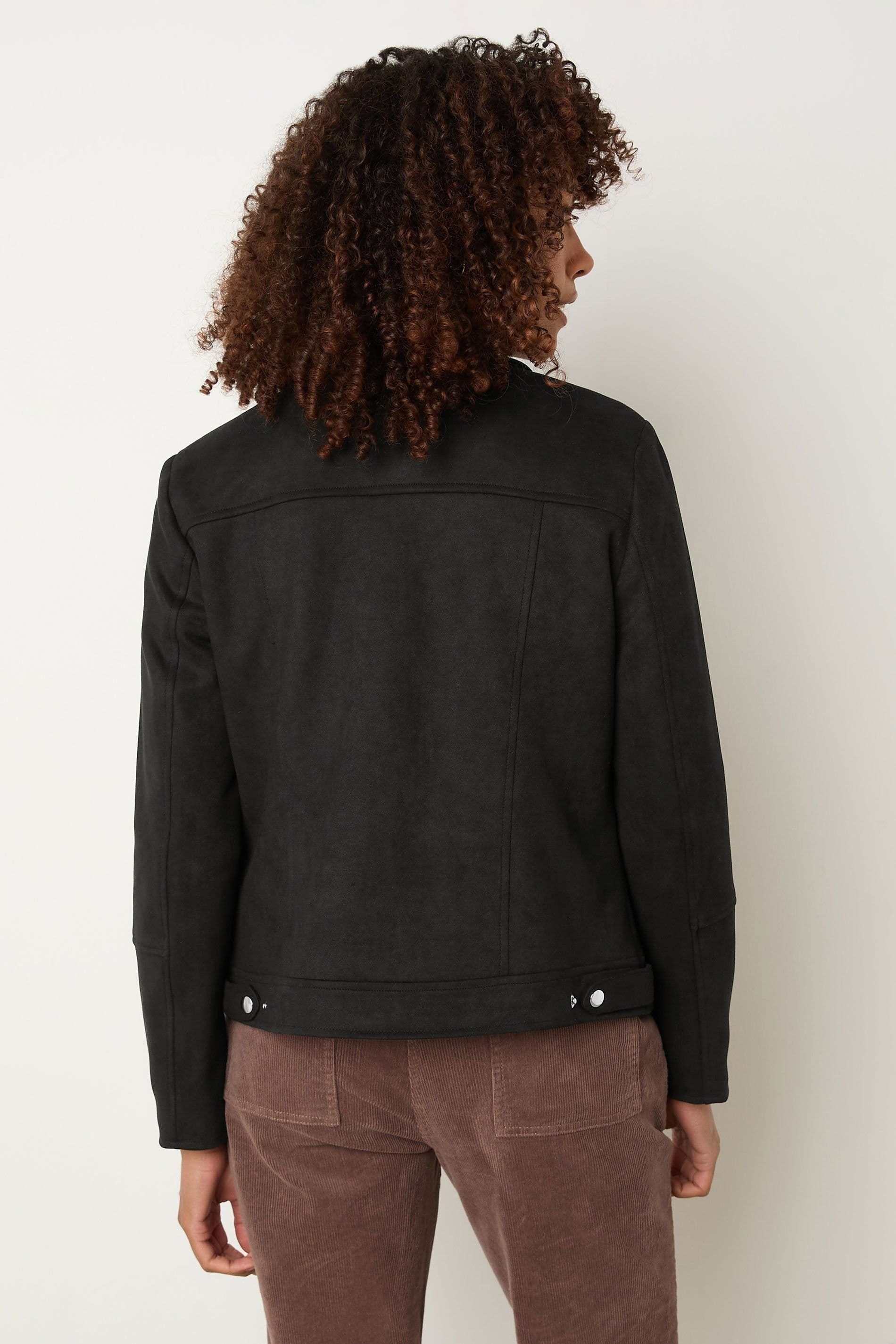 M&Co M&Co Women's Faux Suede Jacket in Black - 4