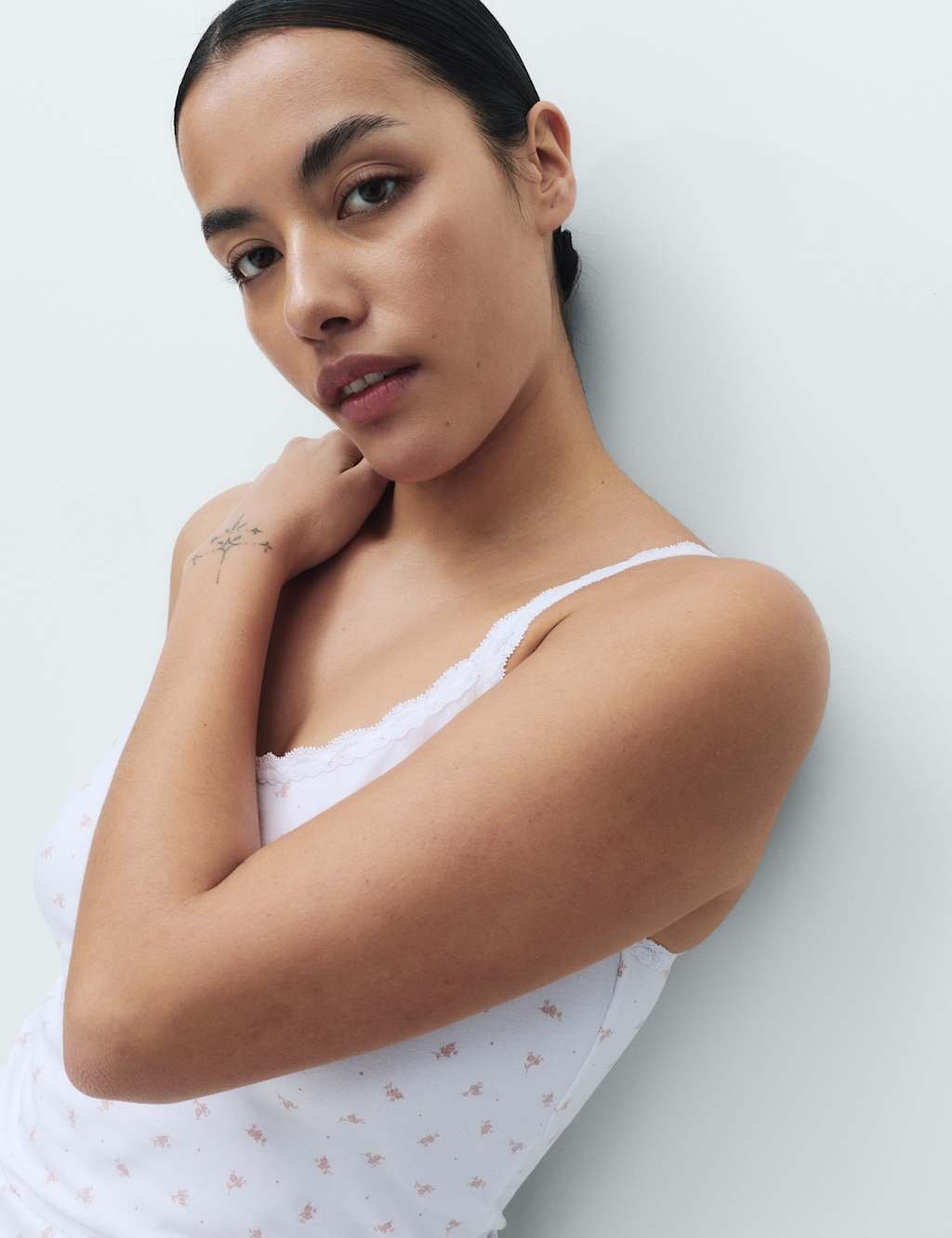 Marks & Spencer M&S 5 Pack Cotton Rich Lace Trim Vests Pink Mix - 2