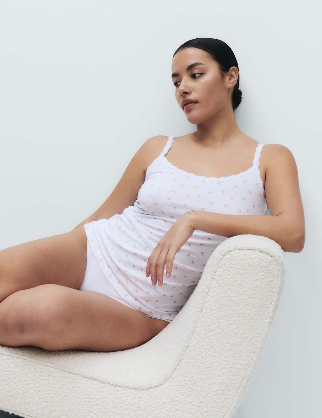 Marks & Spencer M&S 5 Pack Cotton Rich Lace Trim Vests Pink Mix - 4