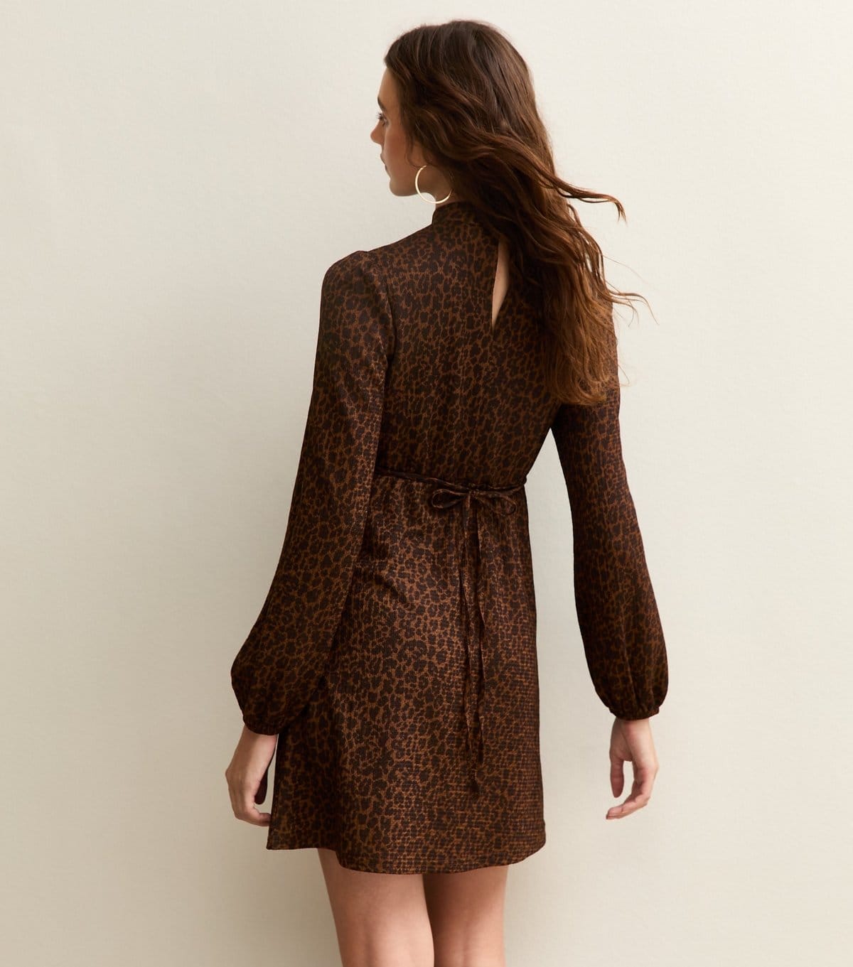 New Look Women's Brown Animal Print Keyhole Mini Dress New Look - 4