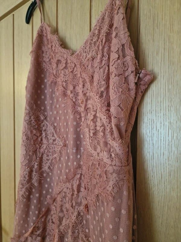 ASOS Asos party dress, dobby print and vintage floral lace