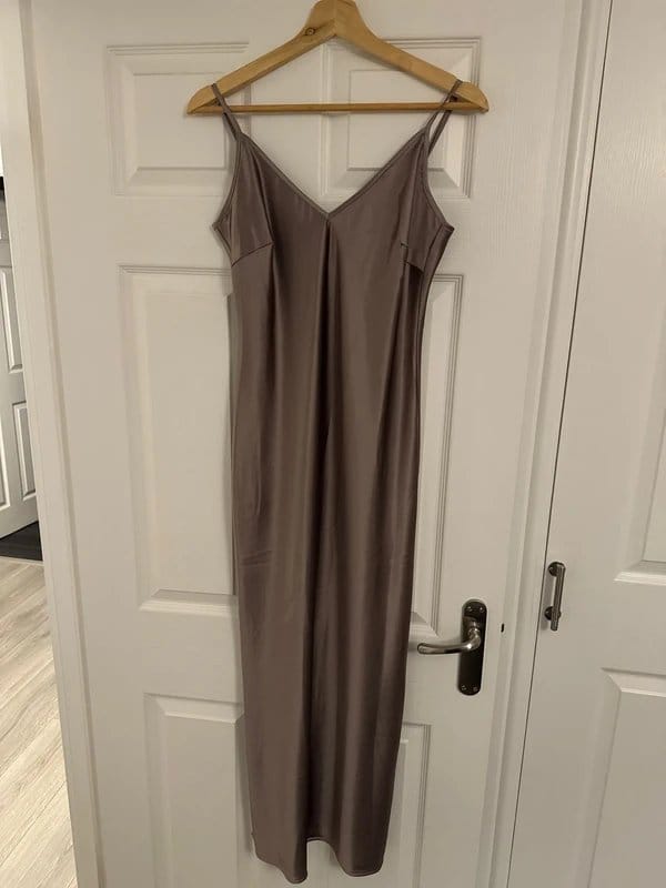 Never Fully Dressed Gold Satin Slip Dress