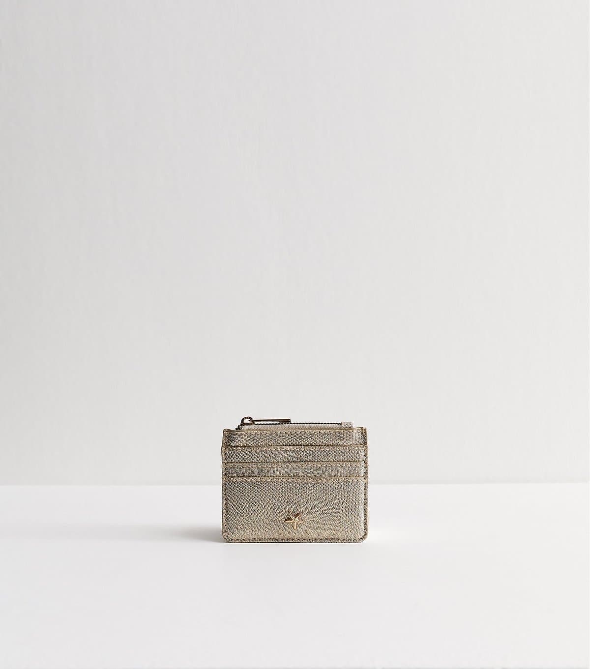 New Look Gold Starfish Charm Glitter Cardholder New Look