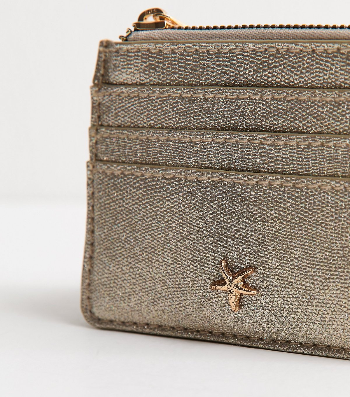 New Look Gold Starfish Charm Glitter Cardholder New Look - 2