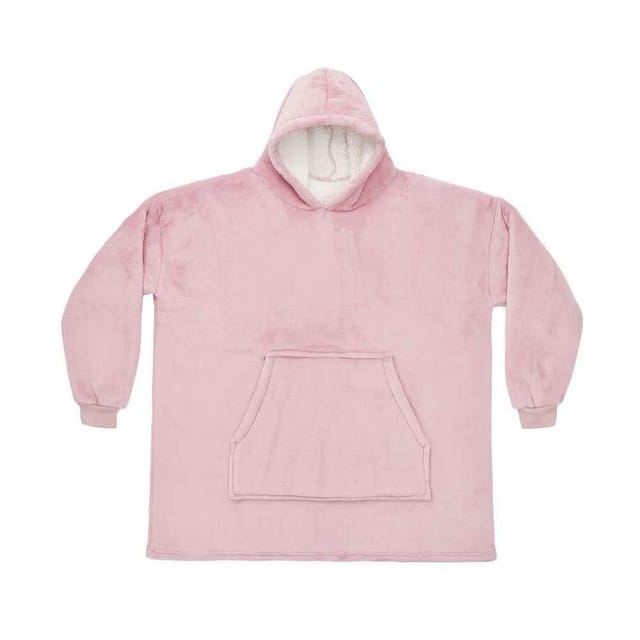 Brand Lab Brand Lab Men's Sherpa Fleece Hoodie in Baby Pink - 2