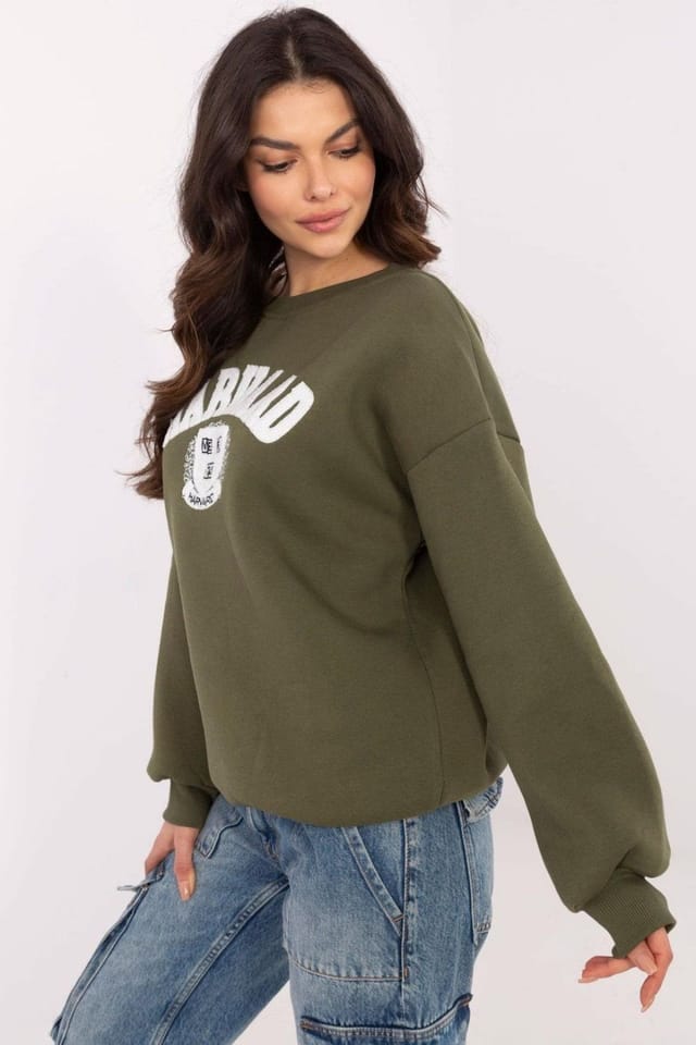 Love Lace Love Lace Women's Cotton Blend Insulated Casual Sweatshirt in Green - 2
