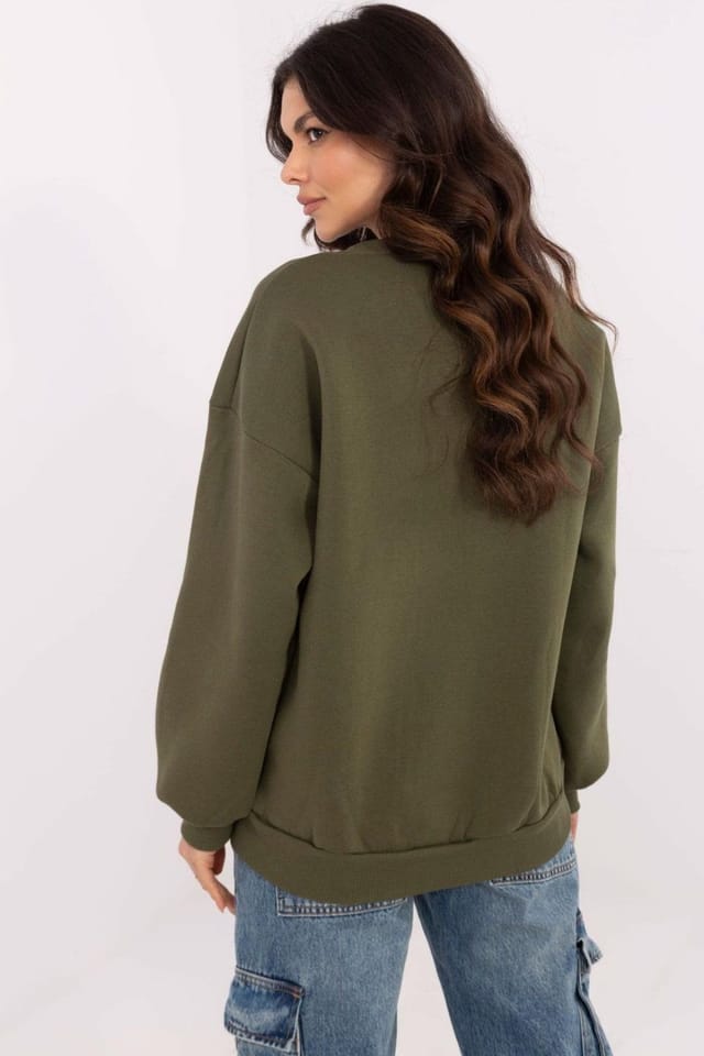 Love Lace Love Lace Women's Cotton Blend Insulated Casual Sweatshirt in Green - 3