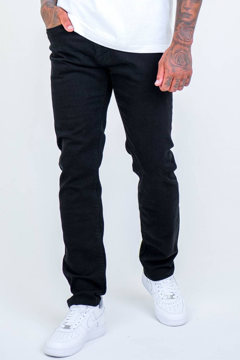 BCouture BCouture Men's Taper Fit Stretch Denim Jeans in Black