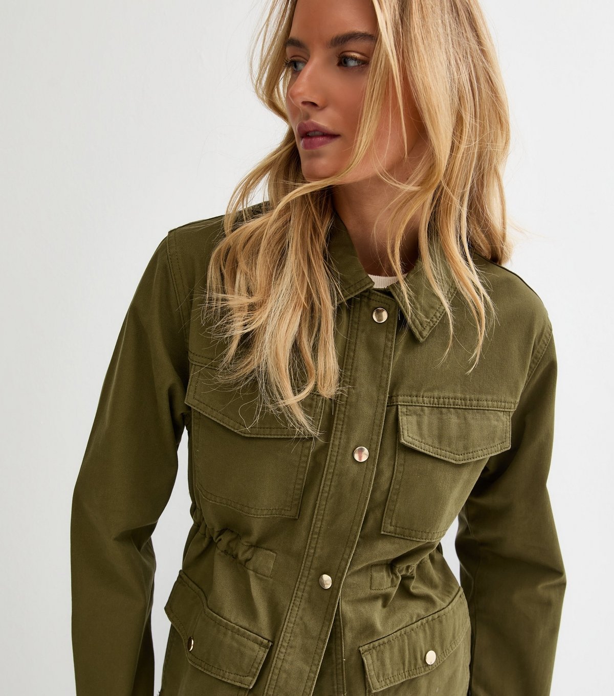 New Look Women's Tall Khaki 4 Pocket Denim Shacket New Look - 2