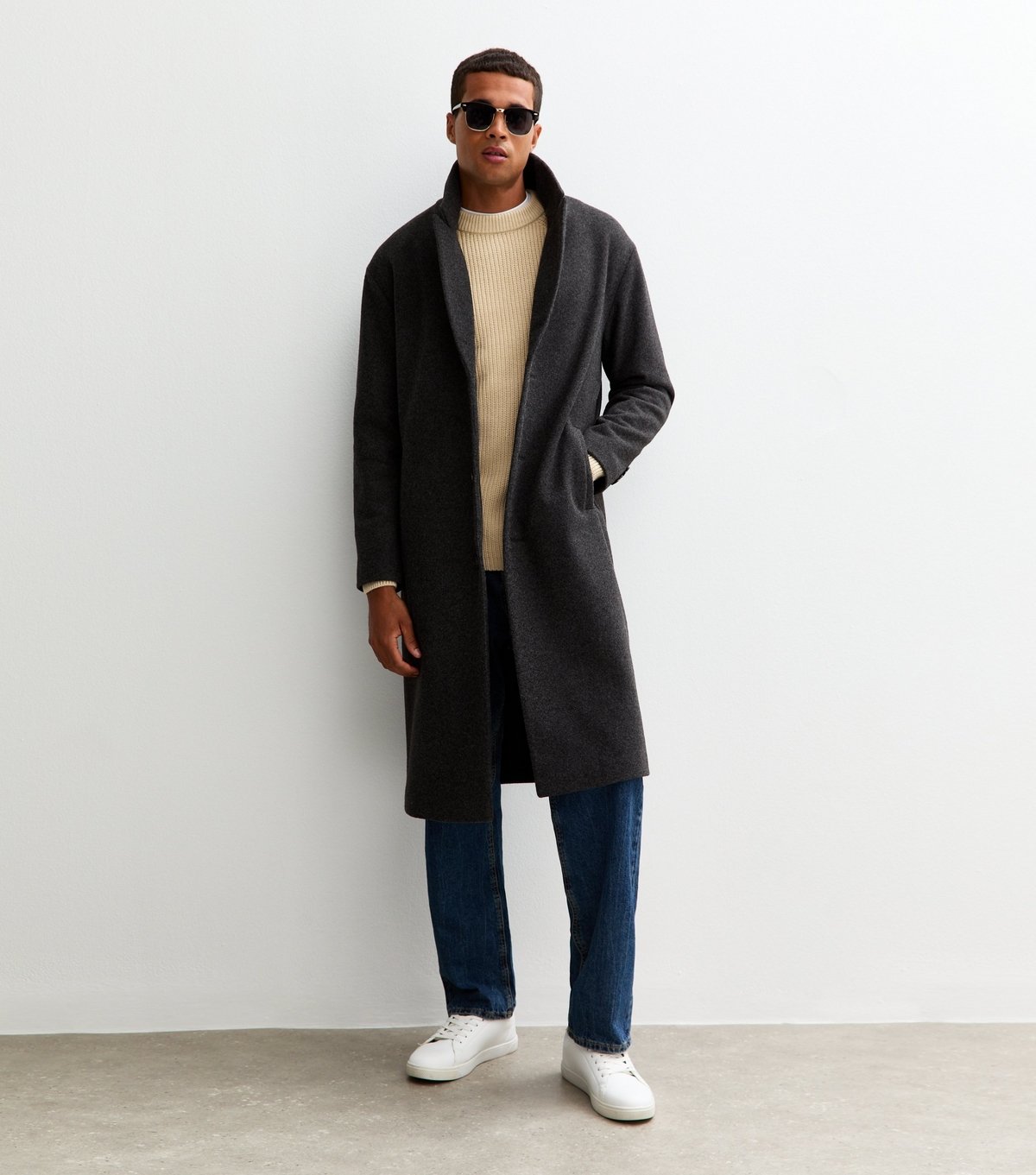 New Look Men's Cream Regular Fisherman Knit Crew Neck Jumper New Look - 3