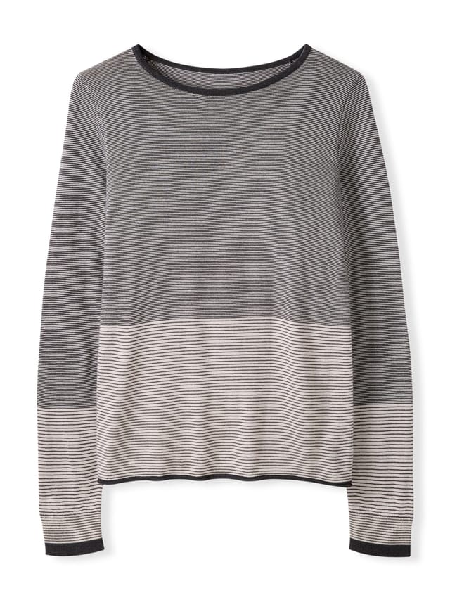 Celtic & Co Celtic & Co Women's Merino Fine Knit Boat Neck Jumper in Mid Grey - 2