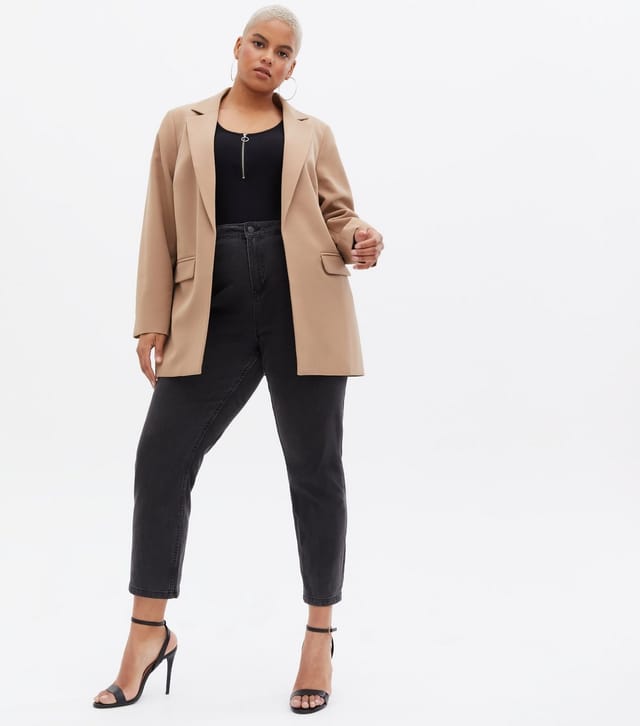 New Look Women's Plus Size Camel Oversized Blazer Curves New Look - 2