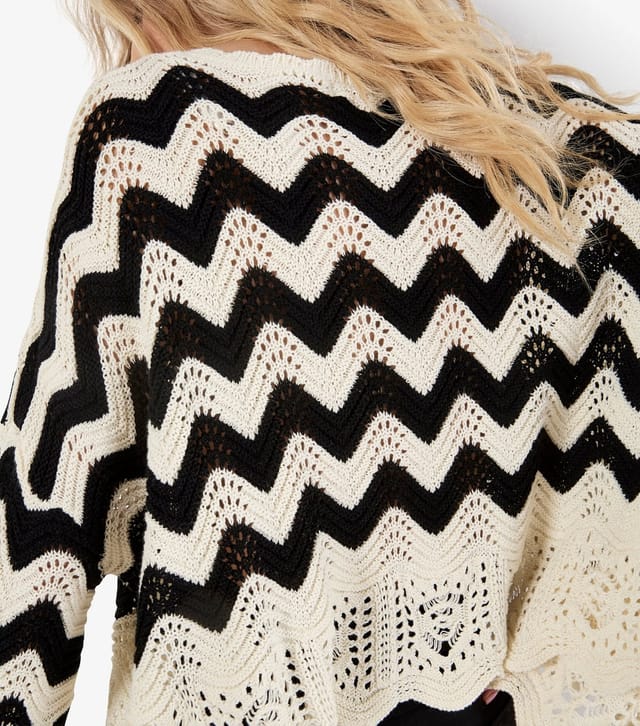 Apricot Women's Cream Open Chevron Knit Jumper Apricot New Look - 2