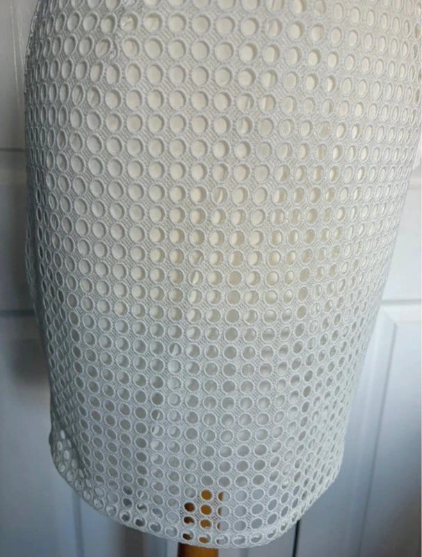 Monki White Textured Pencil Skirt UK 6/8