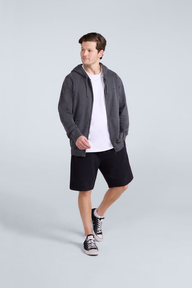 Animal Animal Men's Woody Zip Through Hoodie Training Gym Running Sweatshirt in Charcoal - 2