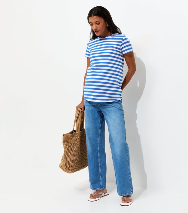 New Look Women's Maternity Blue Stripe Relaxed T-Shirt New Look - 2