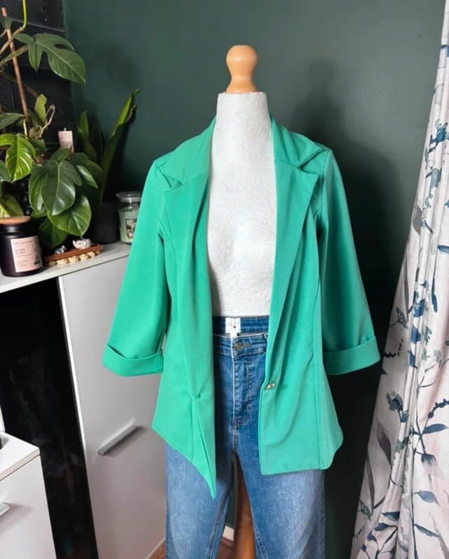 Quiz Quiz Green Tailored Blazer – UK 14 – Elegant Smart Casual Jacket i16