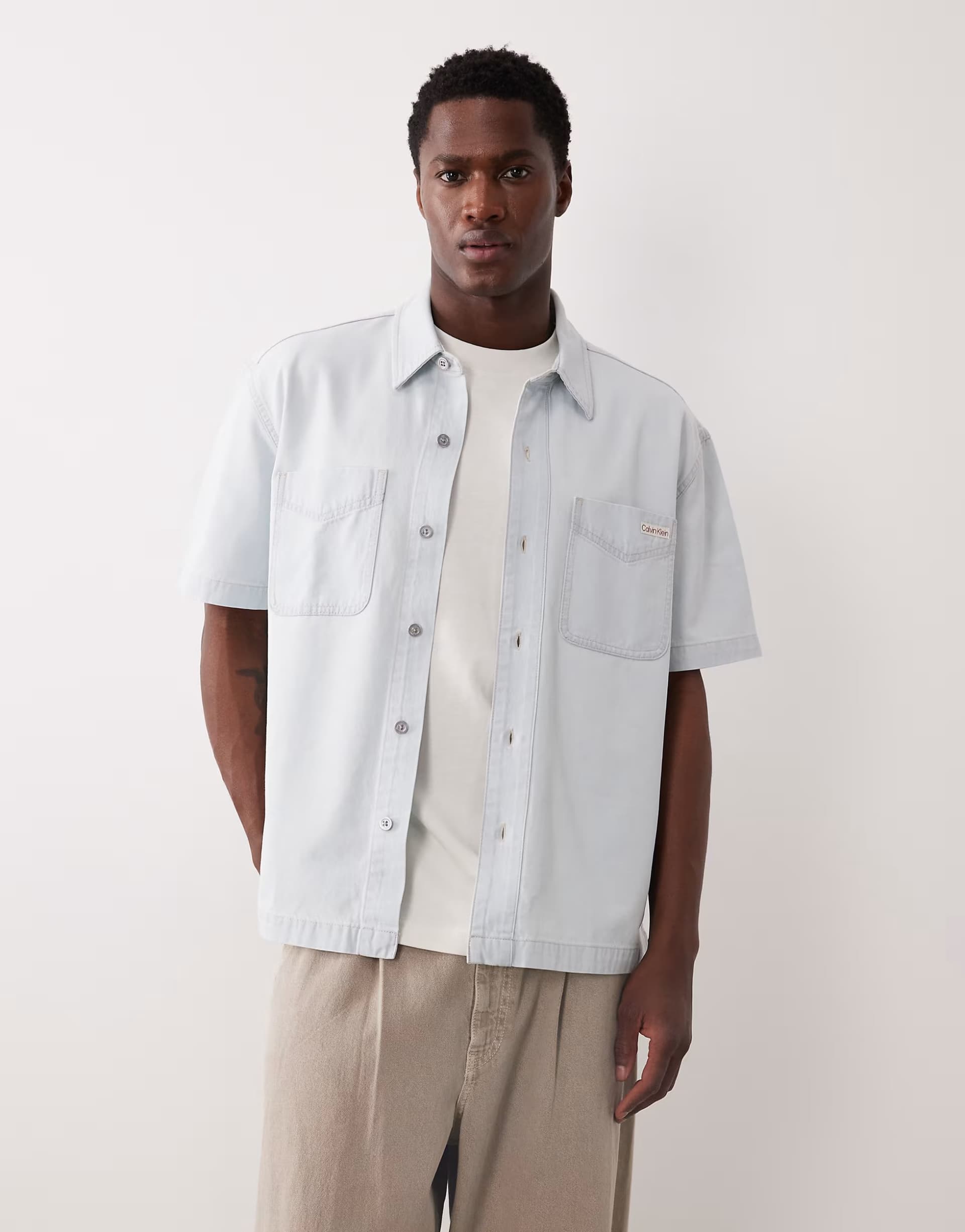 ASOS Calvin Klein Jeans Light Wash Denim Shirt