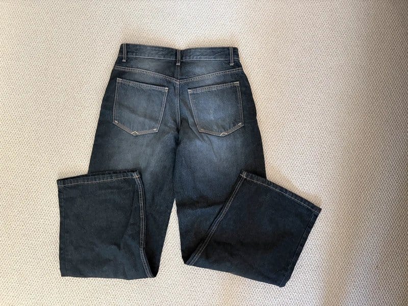 Bershka Wide Leg Jeans – Dark Wash – UK 8 / EU 36