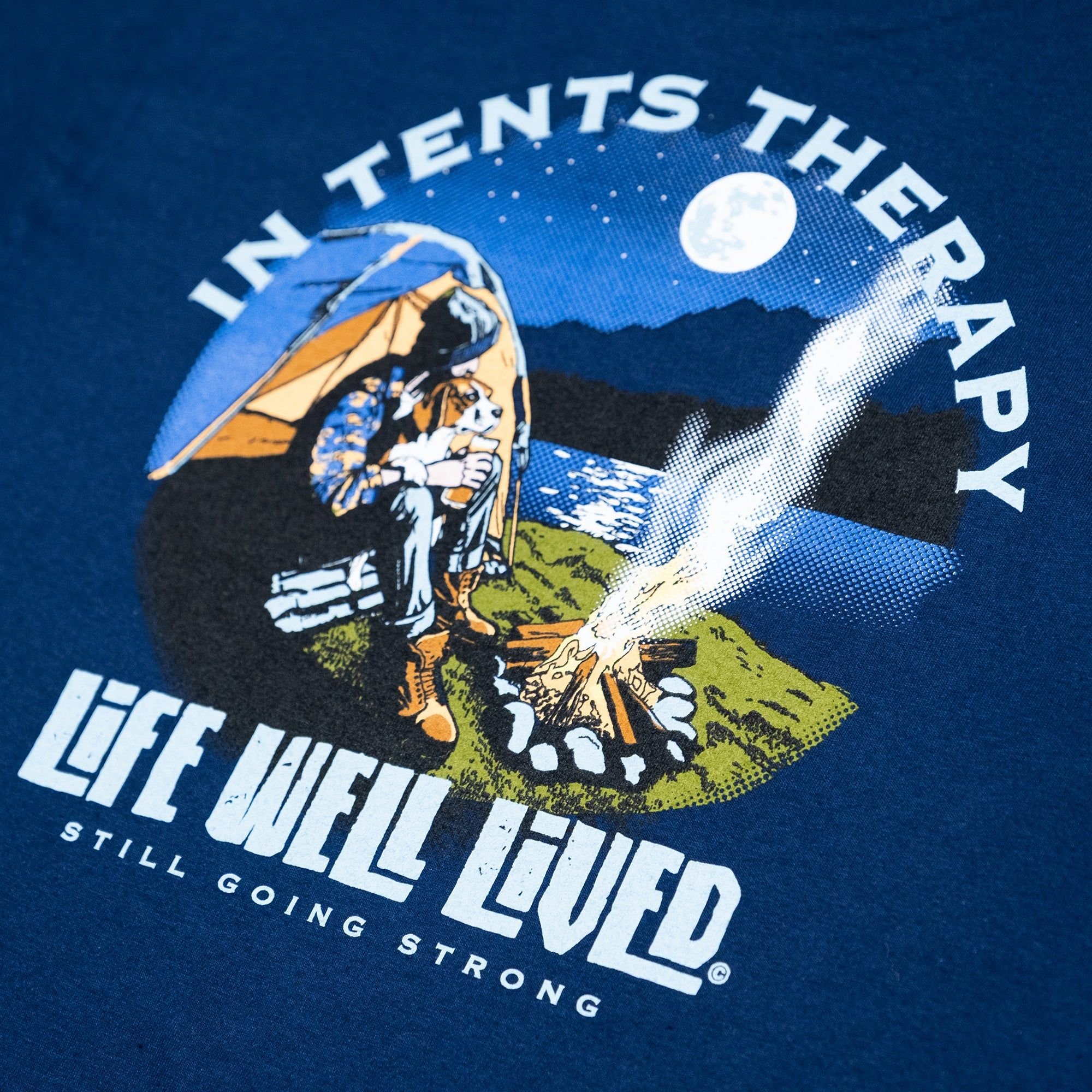 Life Well Lived Life Well Lived Men's In Tents Therapy T-Shirt in Navy - 2