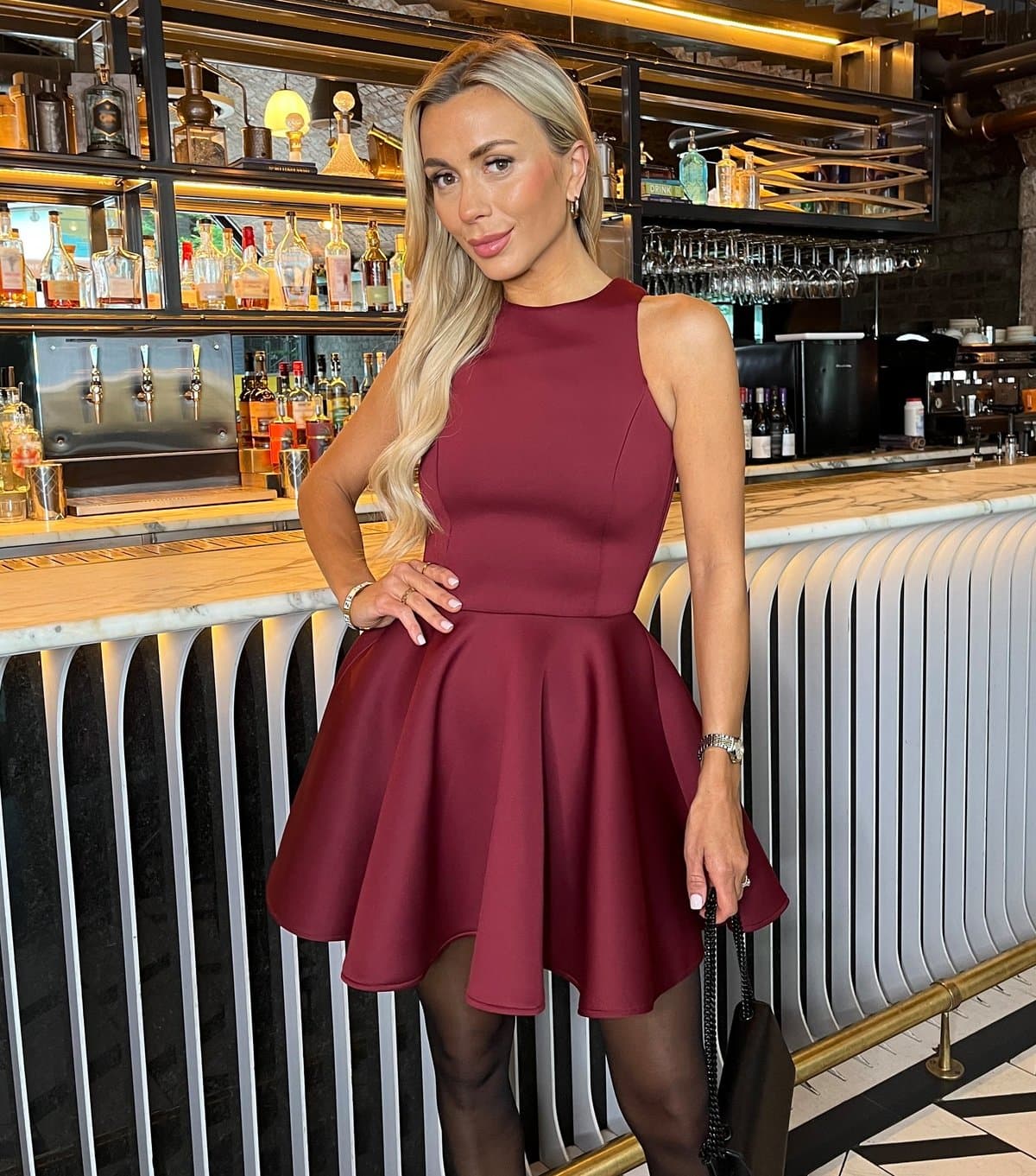 AX Paris Women's Dark Burgundy Neoprene Sleeveless Mini Dress AX Paris New Look