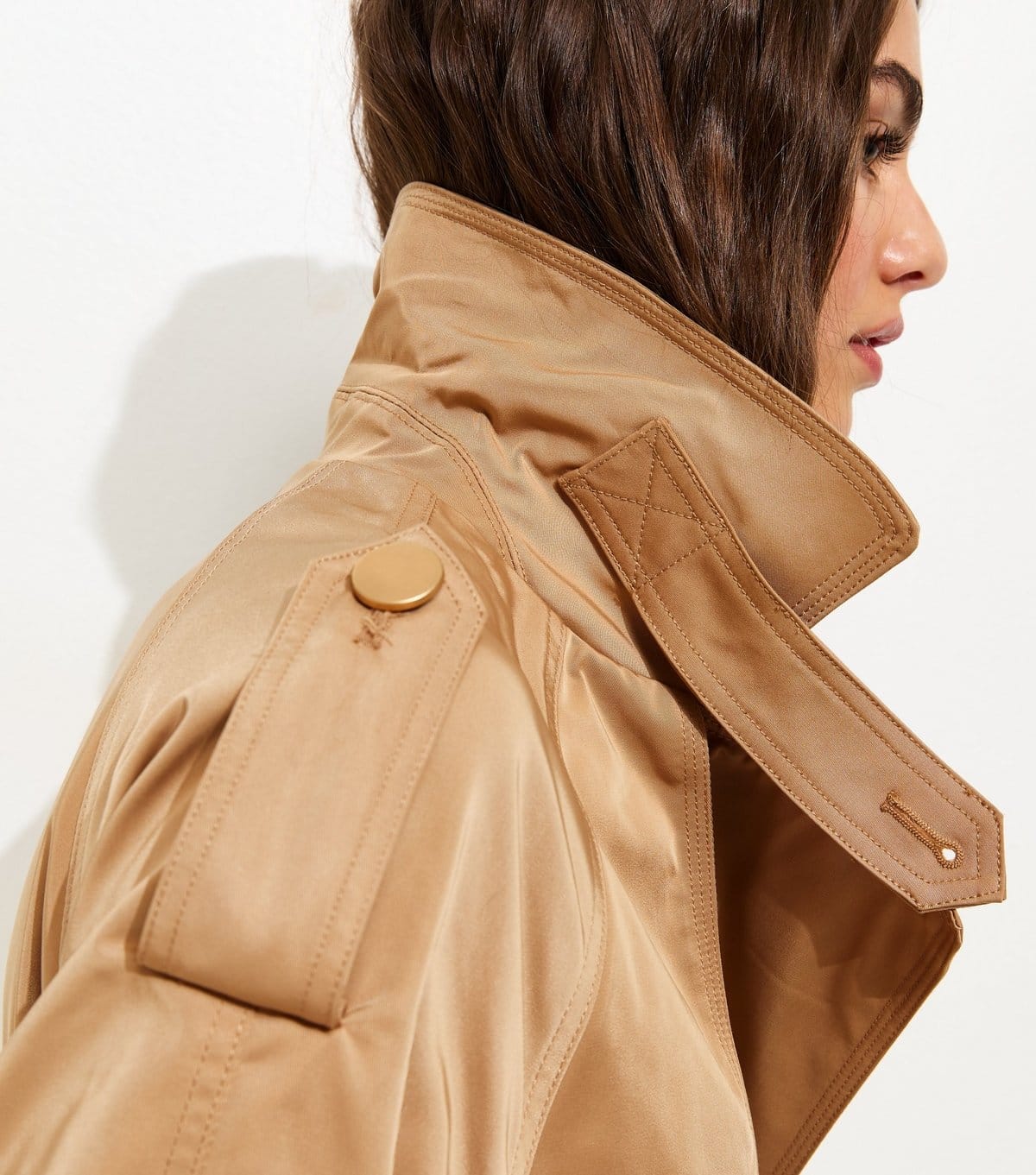 New Look Women's Premium Tan Double Breasted Mac Trench Coat New Look - 4