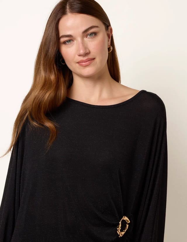 Blue Vanilla Buckle Metallic Top - 2