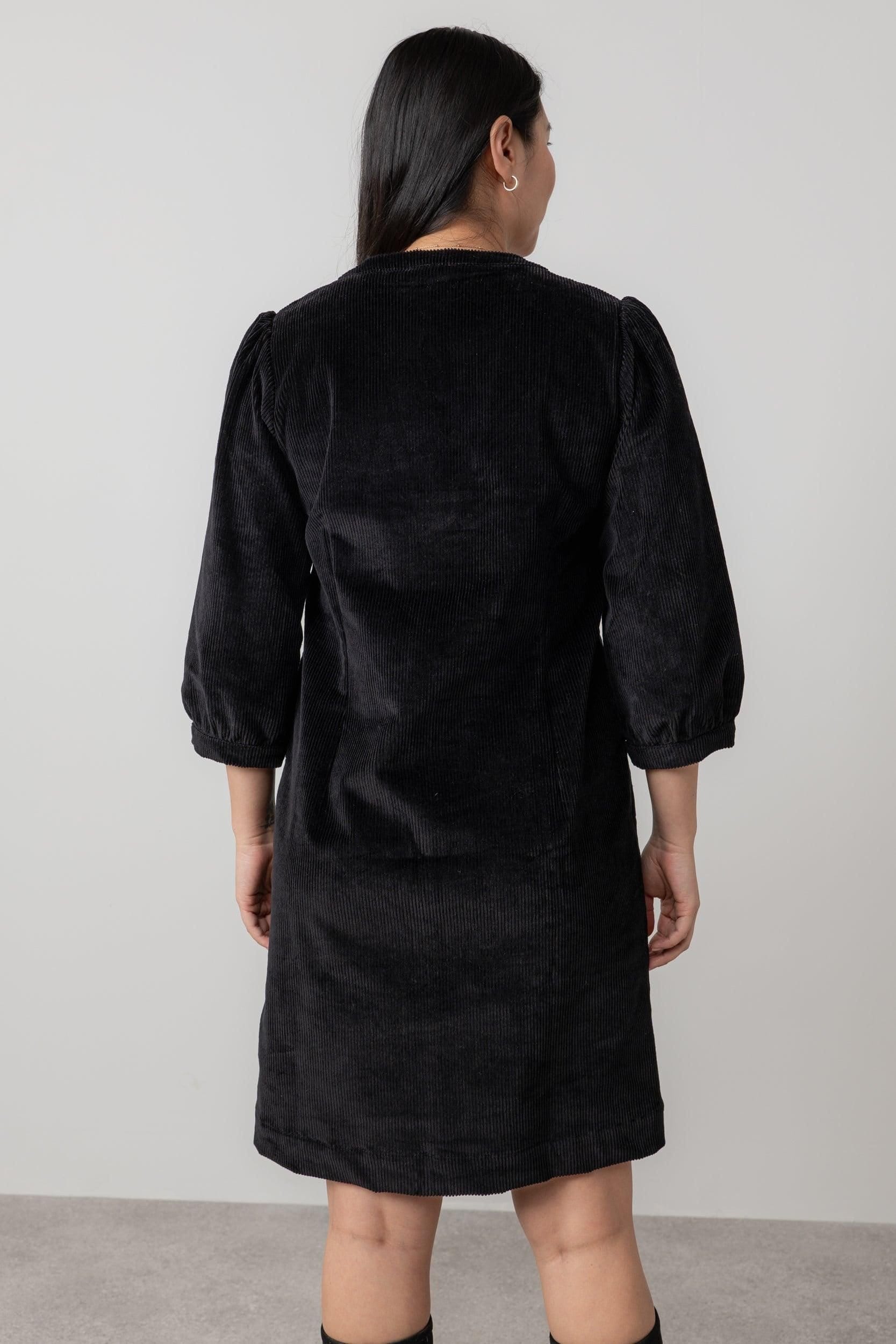 Lily & Me Lily & Me Women's Harvest Stretch Jumbo Cord Shift Dress in Black - 4