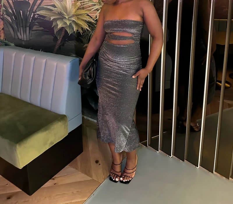 Bershka Bershka Glitter Maxi Dress
