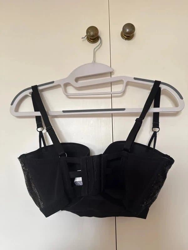 New Look New Look Black Sequin Longline Bra | 32DD | Sparkly Party Lingerie