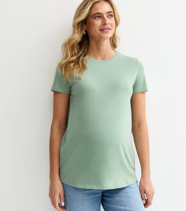 New Look Women's Maternity Turquoise Crew Neck T-Shirt New Look - 2