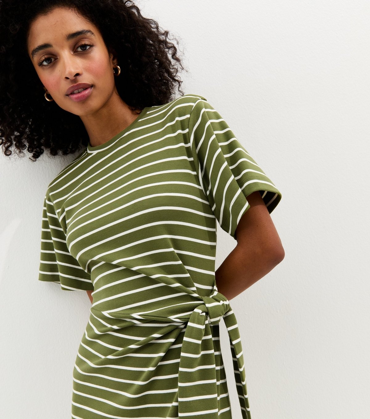 New Look Women's Green Stripe Tie Waist Midi Dress New Look - 3