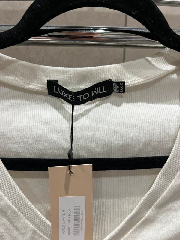 Luxe To Kill Luxe to Kill White Ribbed Bodysuit