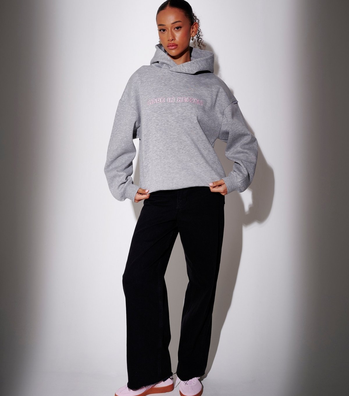 South Beach Women's Grey Made In Heaven Graphic Hoodie South Beach New Look - 3